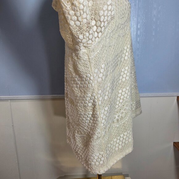 C.D. Daniels 2X Off White Ivory 3/4 Sleeve Crochet Blouse - Picture 6 of 10